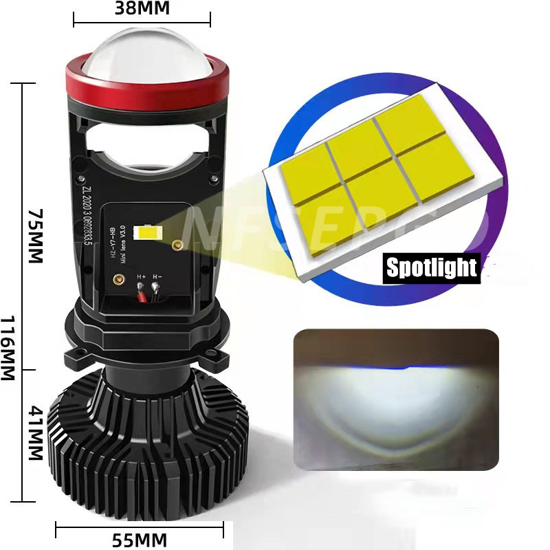 120W Y7S Lamp H4 LED Mini Projector Lens 3000K+4300K+6000K Automobles Bulb 25000LM Triple Colors In One Body Canbus Headlight. 