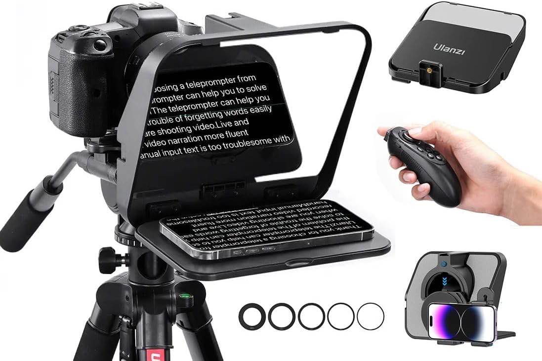 ULANZI RT02 Universal Teleprompter for Camera, Tablet, Smartphone with Remote Control. 