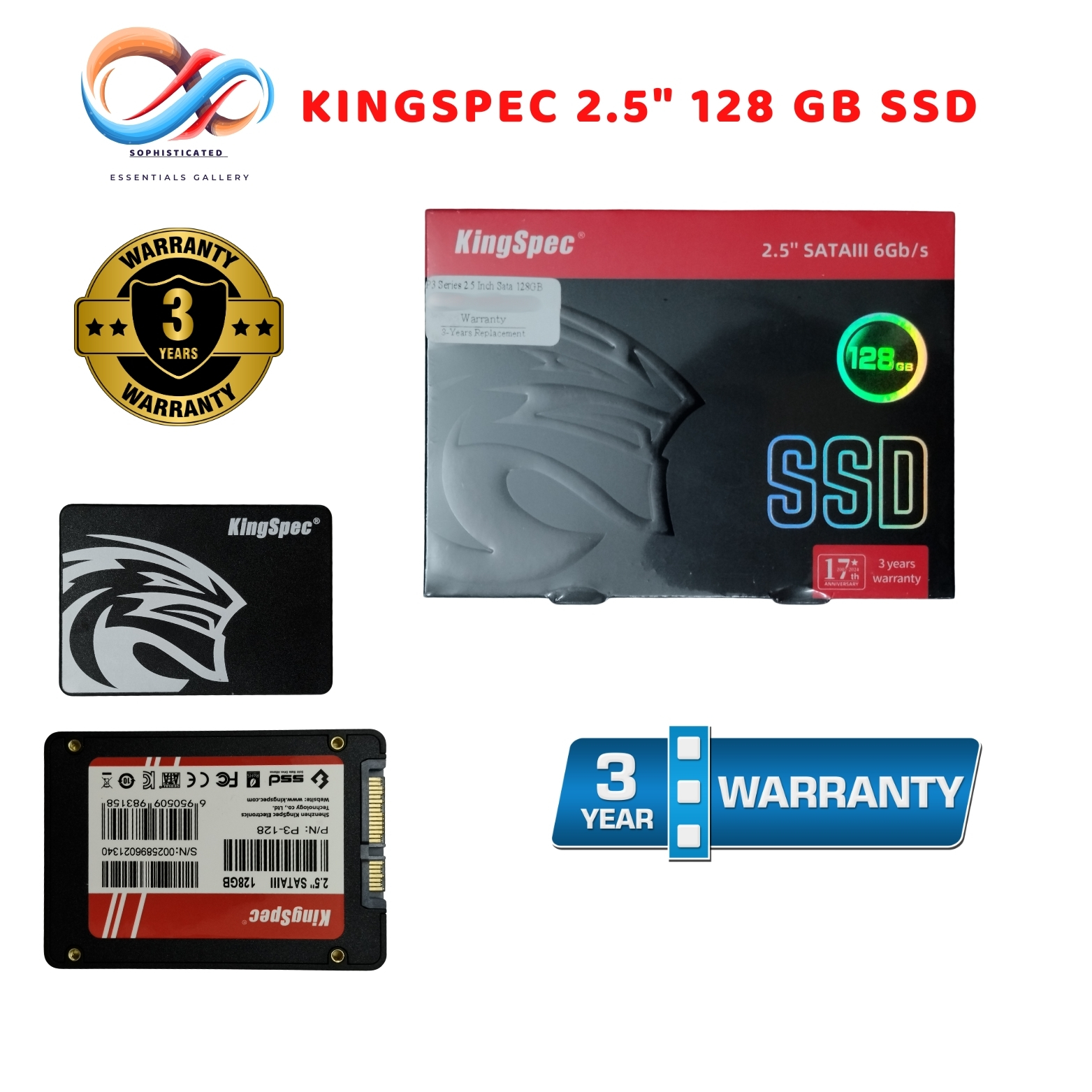Kingspace 2.5" SATA 128GB SSD – High-Speed Internal Solid State Drive