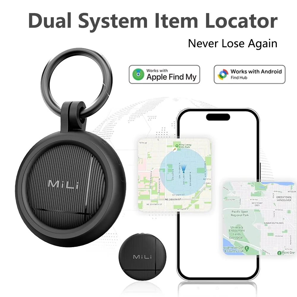 LiTag Duo Tracker Tag MiLi Smart Tag Item Finders Compatible with IOS Find My or Find Hub App Key Finder Item Locator