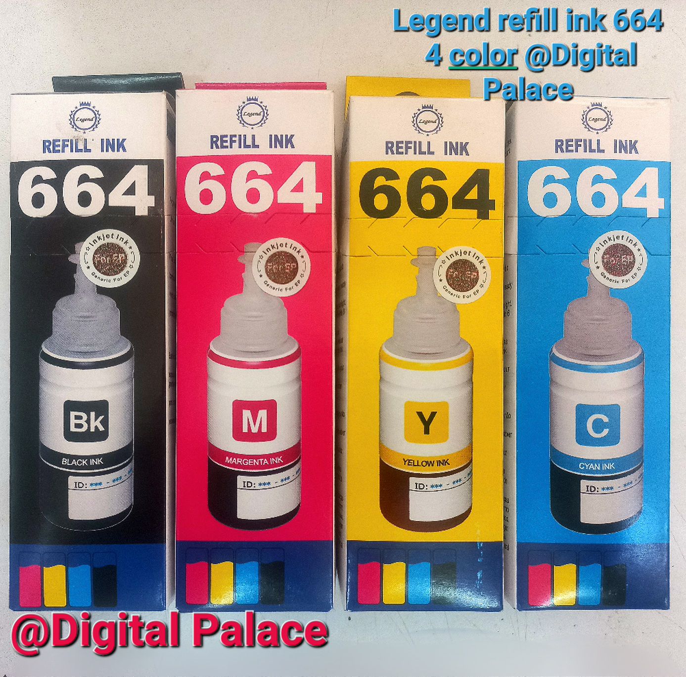 Premium Refill Ink For all Printer 70ml Black,Cyan,Magenta,Yellow 1Set