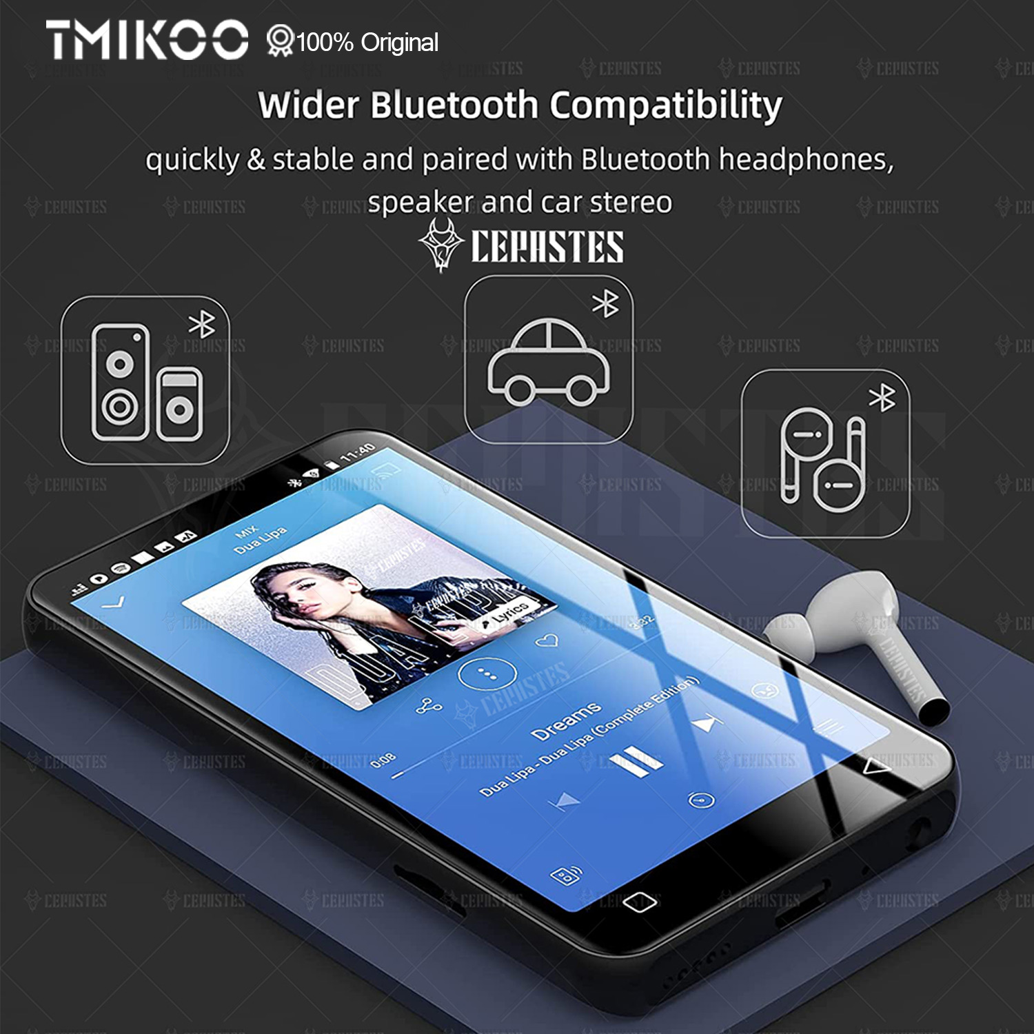 Wifi Mp3 player with bluetooth,Android Streaming HiFi Music Player,MP4 Player with SpeakerSpotify Pandra Deezer, Max Support 1TB. 