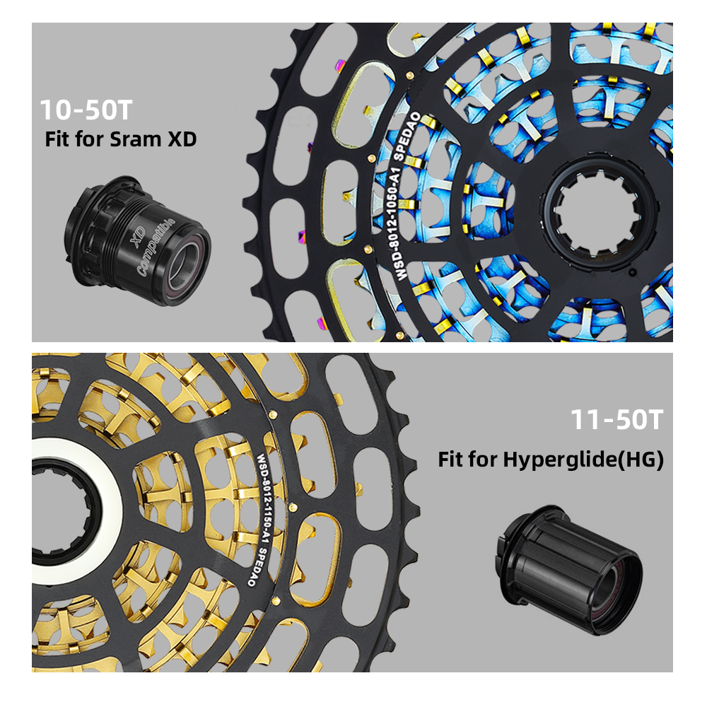 SPEDAO 10-50T 11-50 12 Speed Bicycle Cassette 12V MTB Bike Freeewheel 12S Mountain Sprocket XD HG Cassette 12V K7 for SX NX GX. 