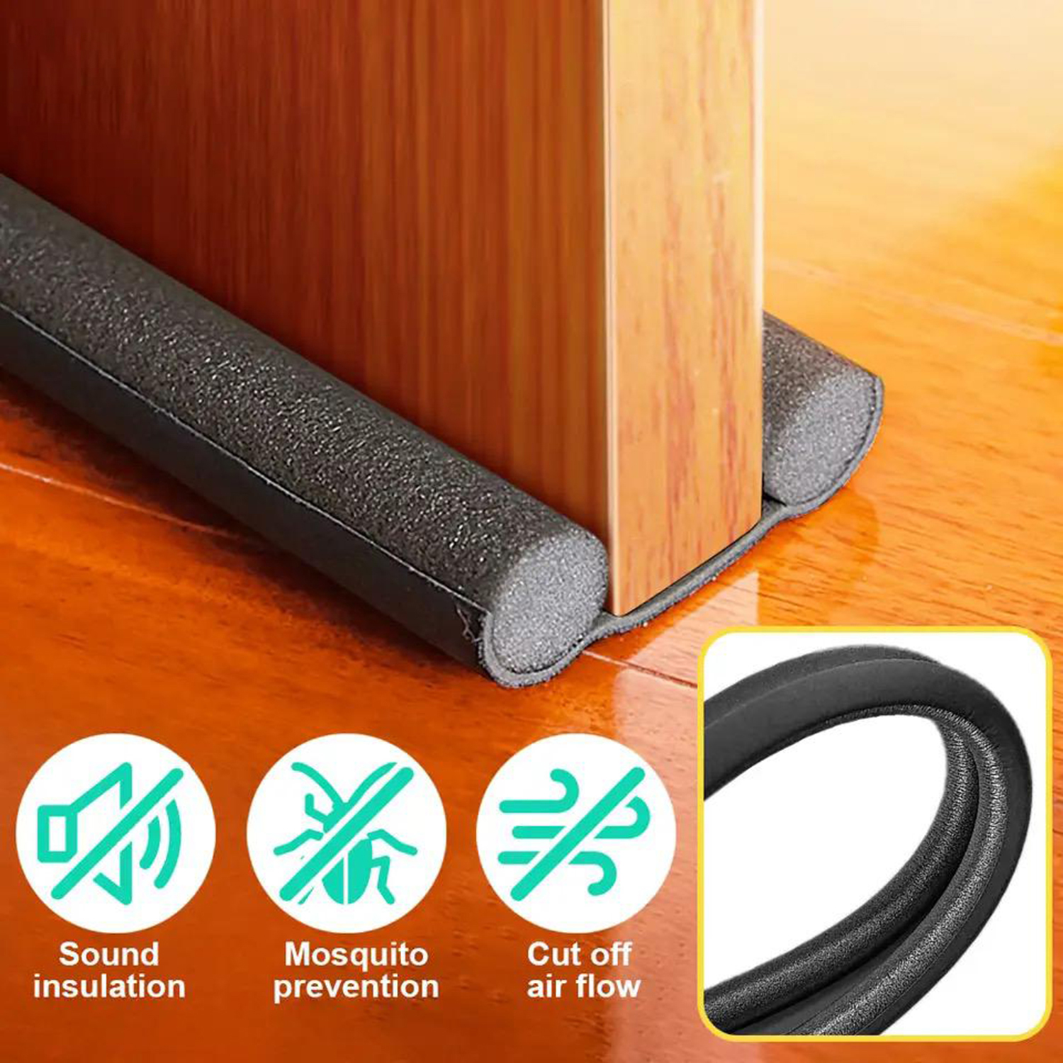1.5-Inch x 93 cm Large Sponge Door Bottom Sealing Strip | Effective Air & Dust Draft Stopper | MULTI-COLOR Door Draft Shield. 