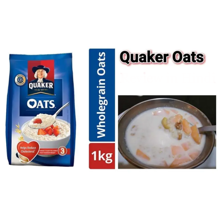 Quaker Oats 1kg, Rolled Oats Natural Wholegrain, Nutritious Breakfast Cereals, Dalia Porridge, Easy to Cook. 