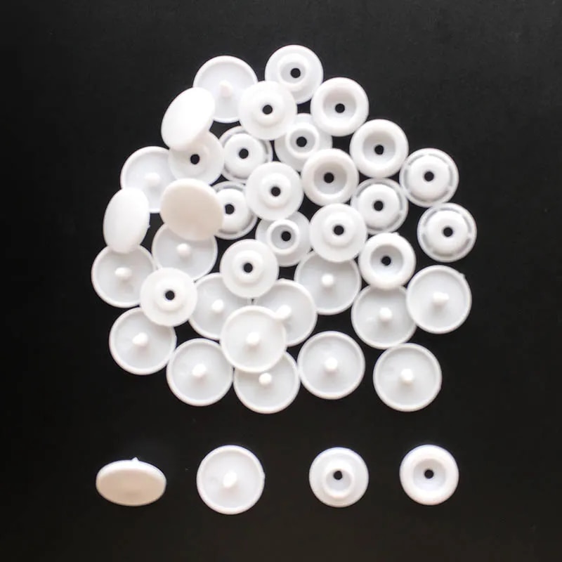 50 Sets Round Snaps Buttons For Bib T5 Plastic Press Button Fastener Snap For Clothes Accessories DIY Crafts 24Colors. 