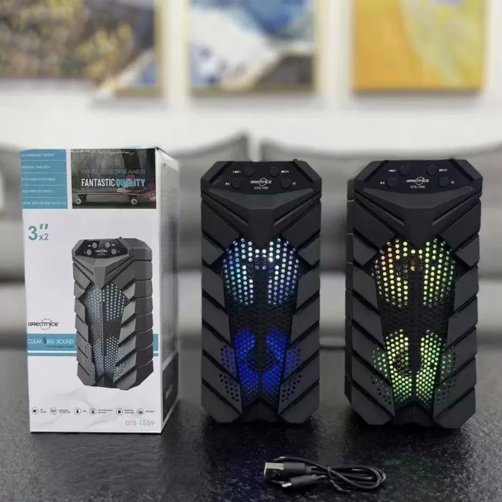 GTS-1559 GTS-5060 GTS-1558 Portable Wireless Dual 3 Inch Speaker Outdoor Mp3 Music Player Rechargeable With Fm Radio Usb Tf Tws