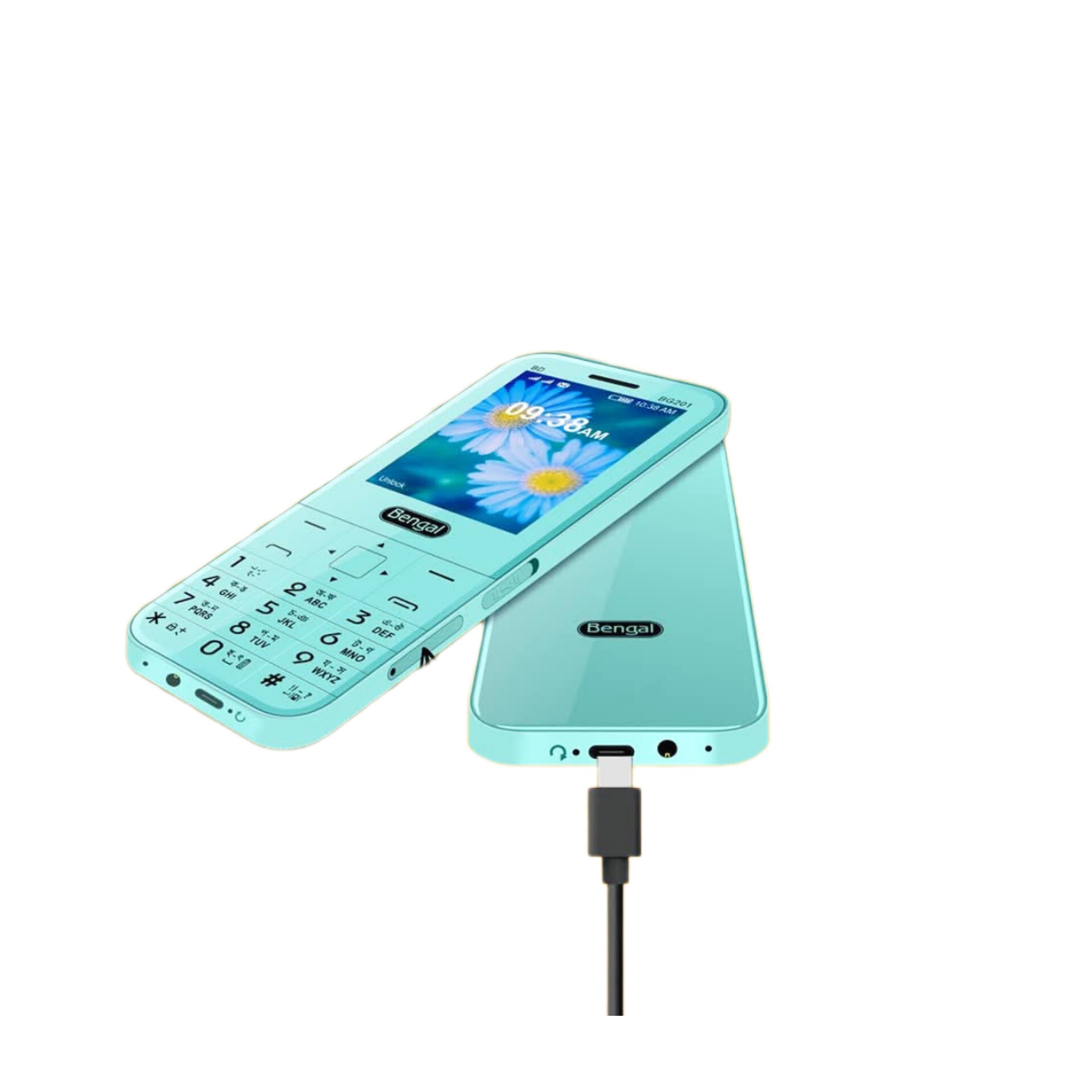 Bengal BG 201 BD Dual Sim Standby 2.4" Display 1400mAh Fixed Battery Feature Mobile Phone. 