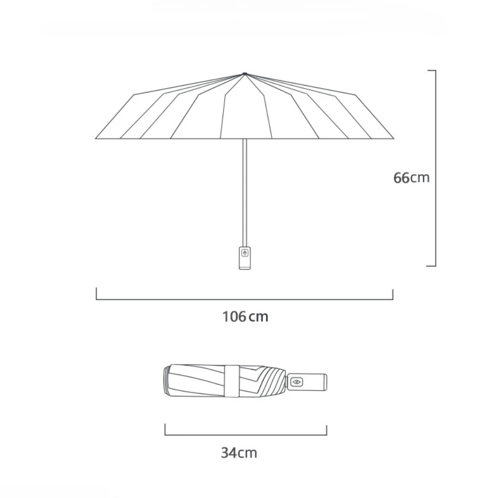 Automatic Umbrella Large Folding Wind Resistant Portable Three Fold Sunny Rainy Dual Use Advertising Small Lightweight Umbrella. 