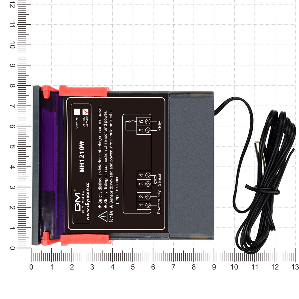 MH1210W Temperature Controller DC12V/24V AC90-250V/AC110-220V 10A Thermostat (with sensor) Heating and cooling control. 