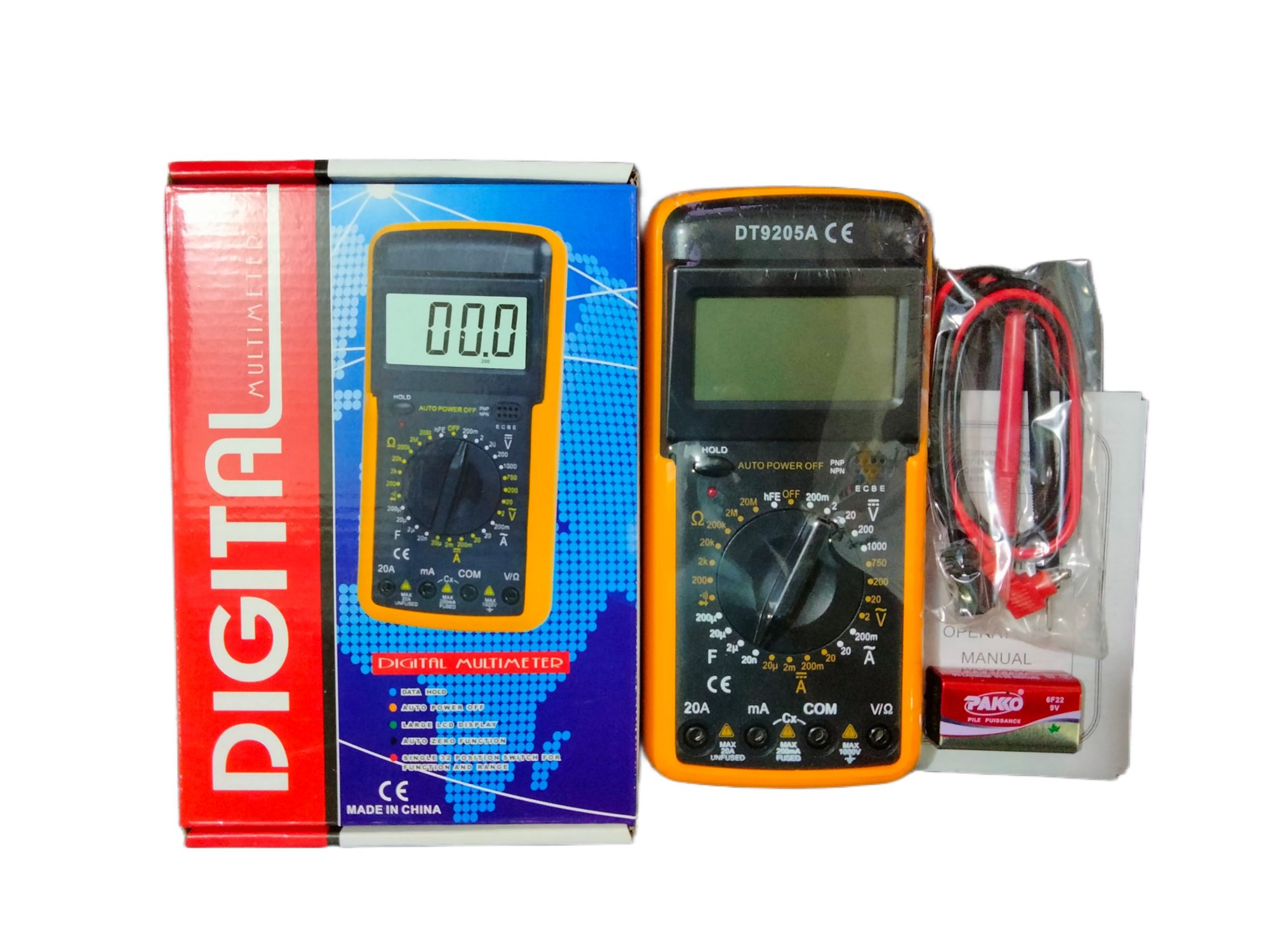 Dt-9205A Professional Digital Multimeter – Lcd Display Voltage ...