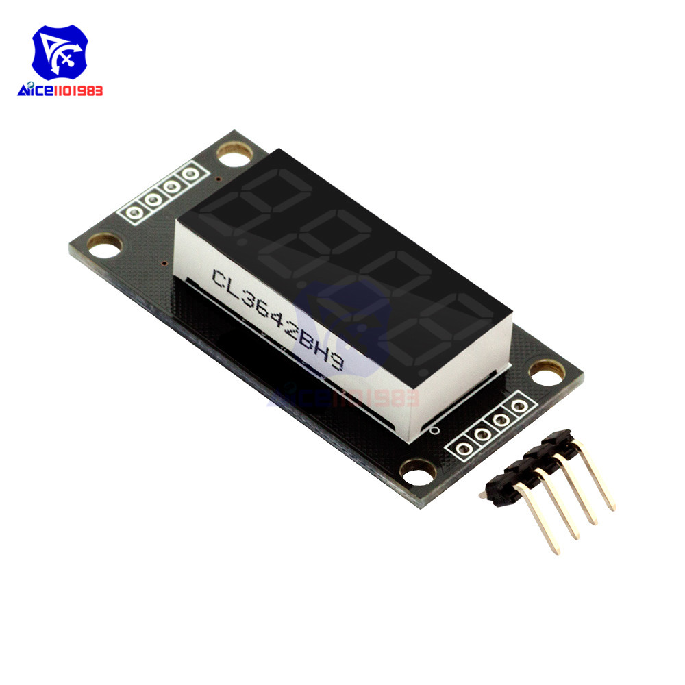 TM1637 0.36" 4 Bit LED Digital Tube Display 7 Segments Red Green Blue Yellow White LED Module Board with Pin for Arduino. 