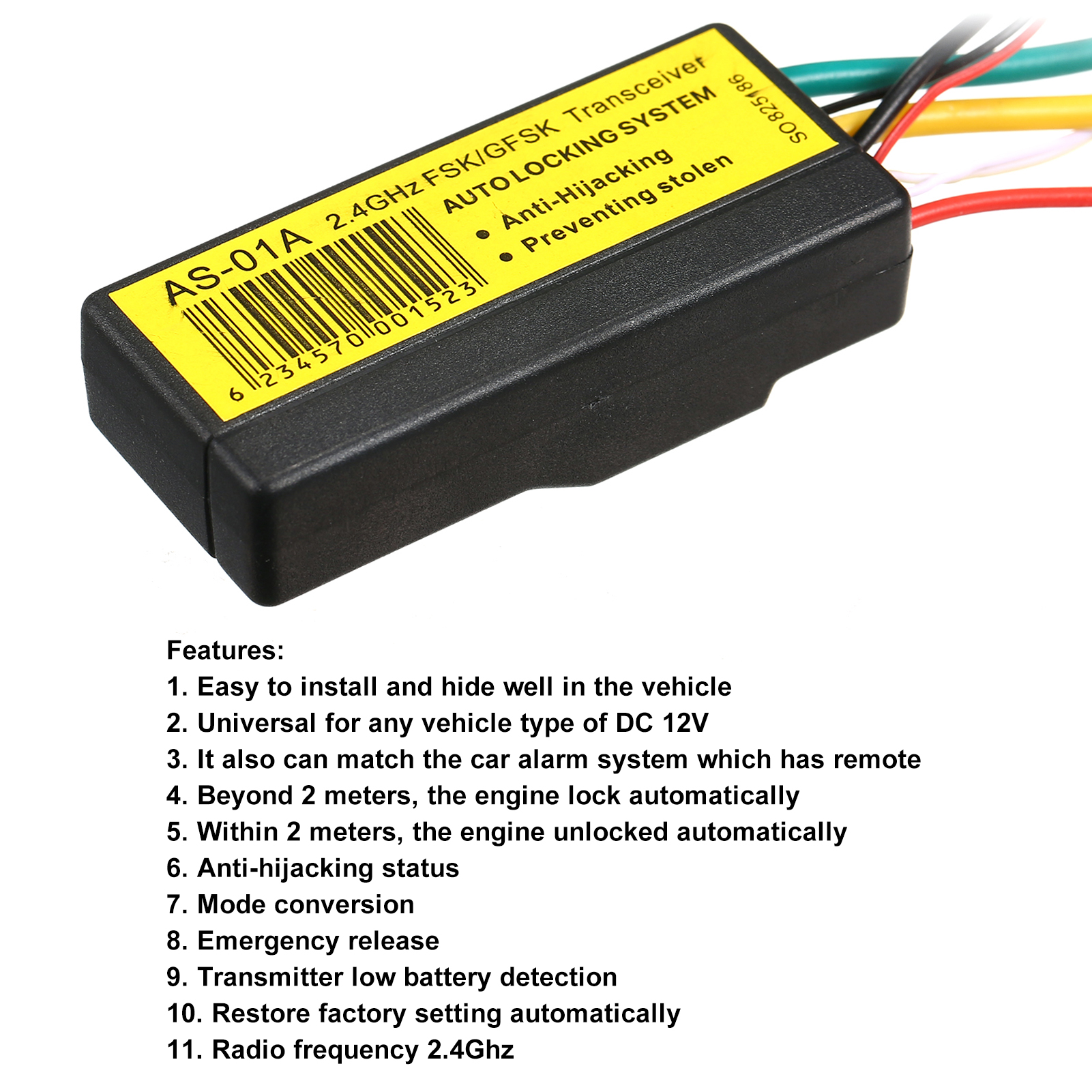 Engine Immobilizer Car Anti-Theft Device Portable Anti-Hijacking Alarm System. 