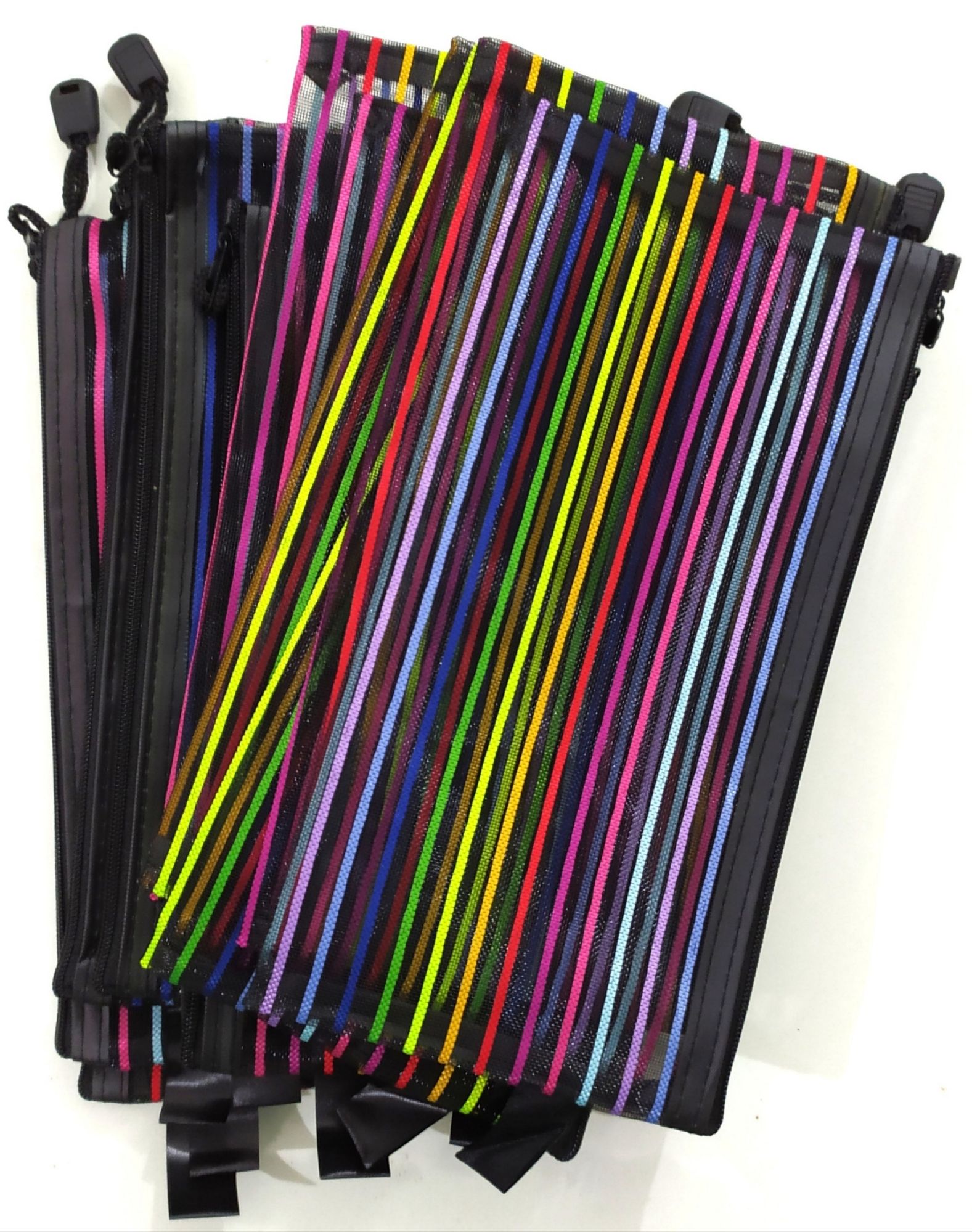06 Pcs Net Bag / Jali Bag / Pencil & Pen Bag  For School Office Home & Multipurpose Use Mesh bags. 