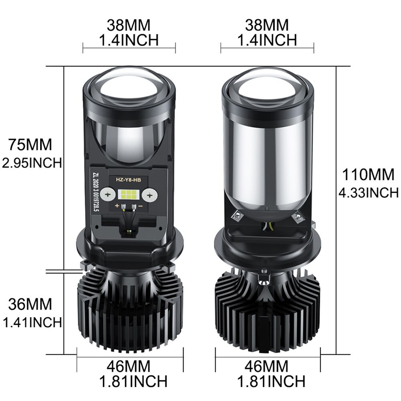 Y6D H4 LED Headlight Canbus Car Lamp Mini Projector Lens Automobles Bulb 6500K Conversion Kit Hi/Lo Beam 12V/24V LHD LED. 
