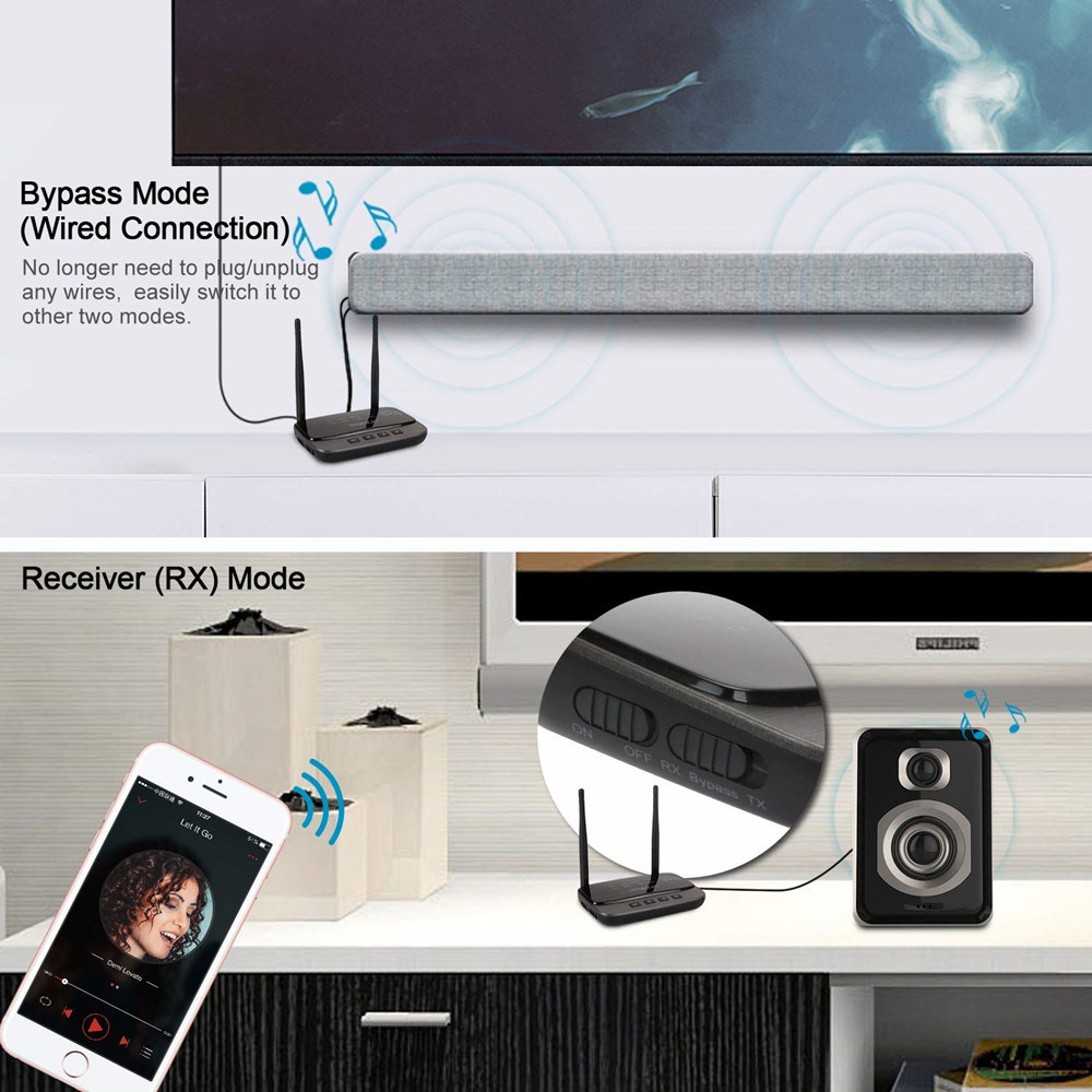 80M CSR8675 Aptx Low Latency HD Bluetooth 5.0 Audio Transmitter Receiver SPDIF 3.5mm 3.5 AUX RCA Wireless Adapter for Car TV PC. 