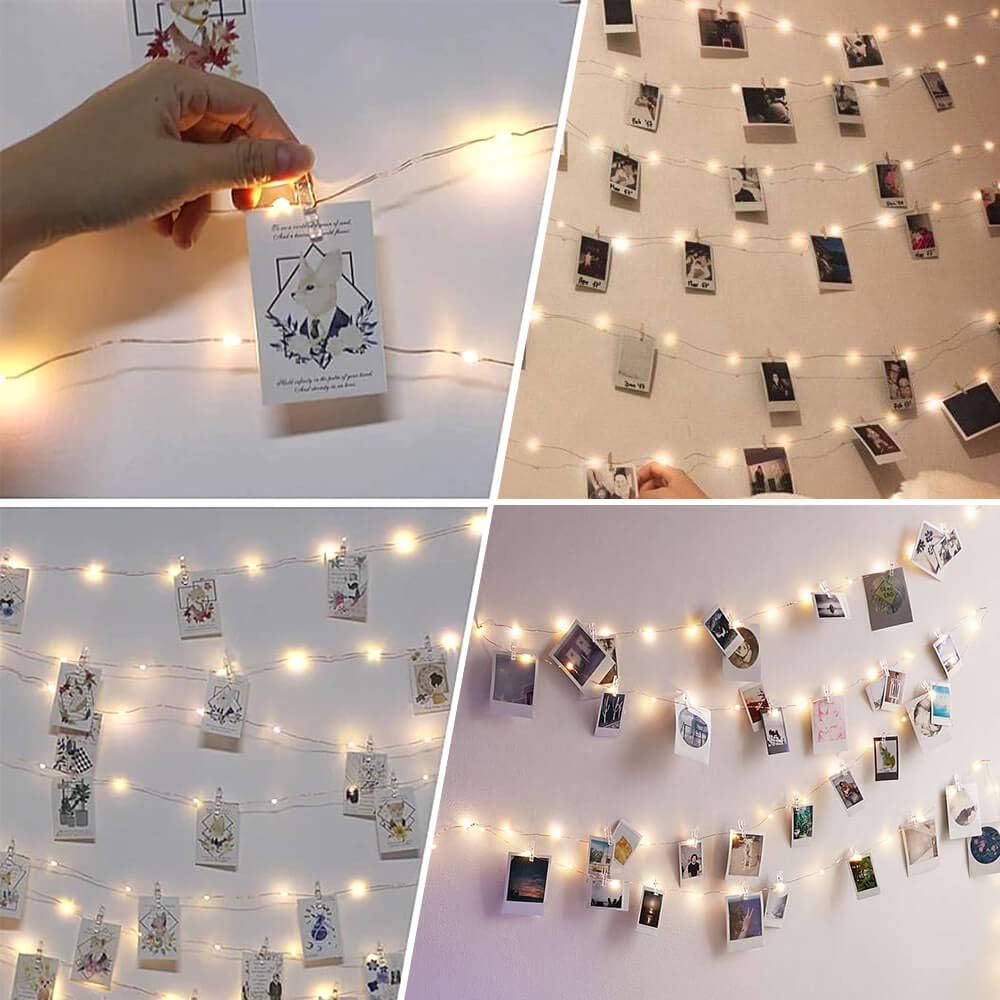 Photo Clip String Lights LED Fairy Lights Picture Clips USB Powered String Light with Clips for Bedroom Christmas Party Decor. 