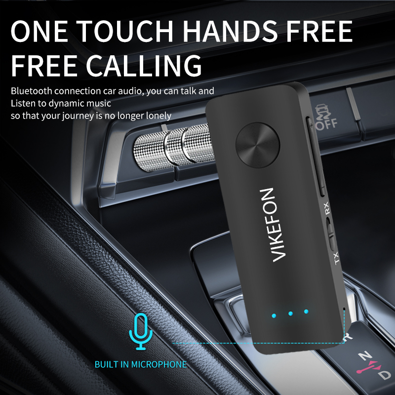 VIKEFON 2 IN 1 Bluetooth 5.4 Audio Receiver Transmitter 3.5mm AUX Aircraft Headset Adapter Wireless Stereo Music For Car Kit TV. 