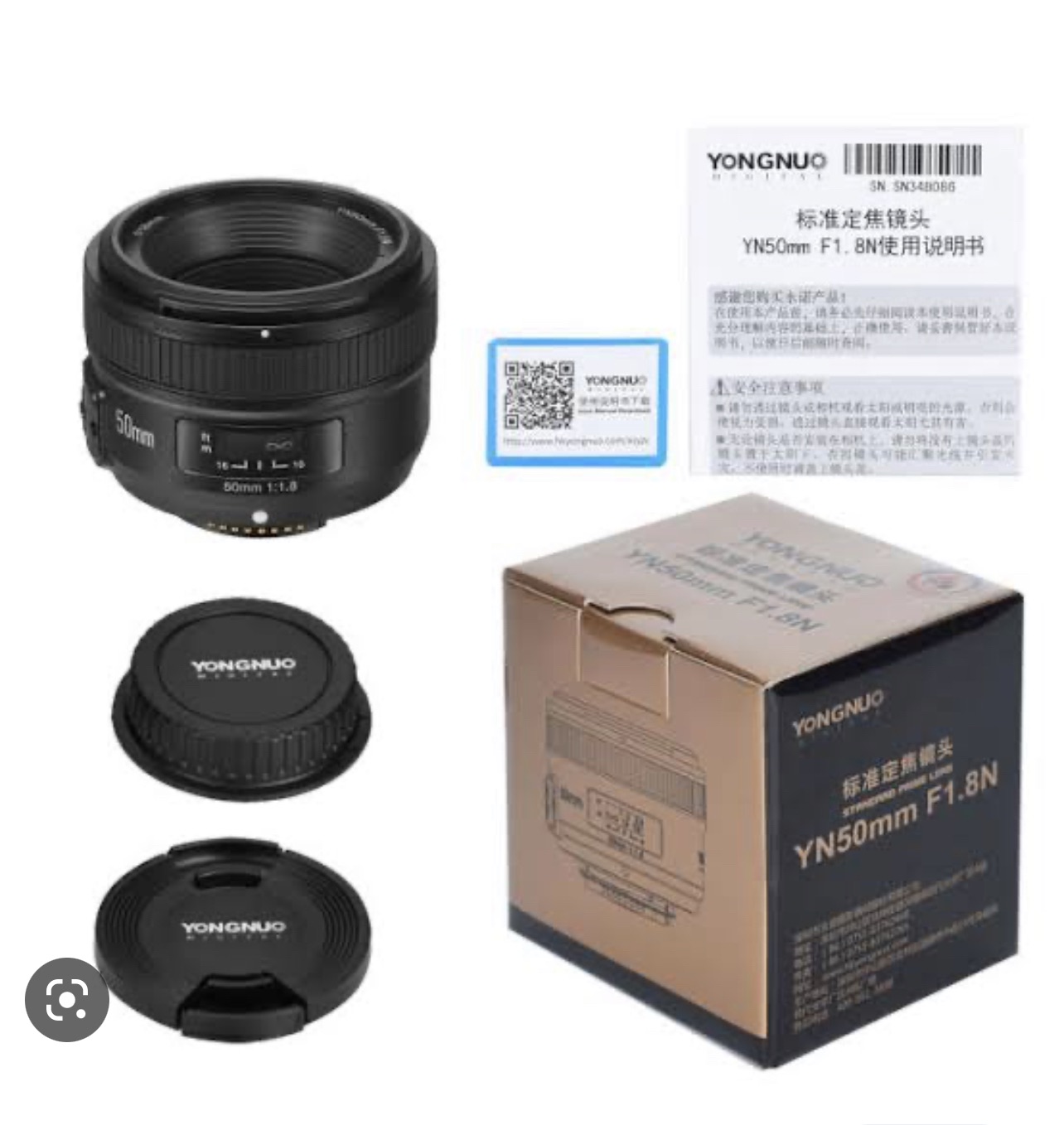 YONGNUO YN50mm F1.8N Standard Prime Lens Large Aperture Auto Manual Focus AF MF for Nikon DSLR Cameras. 