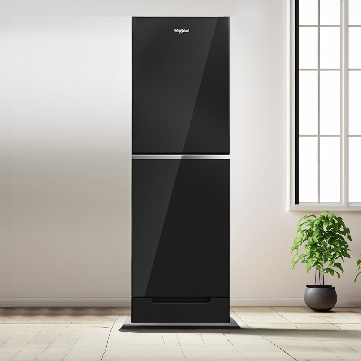 Whirlpool 236 Liter Fresh Magic Pro Crystal Black official Refrigerator
