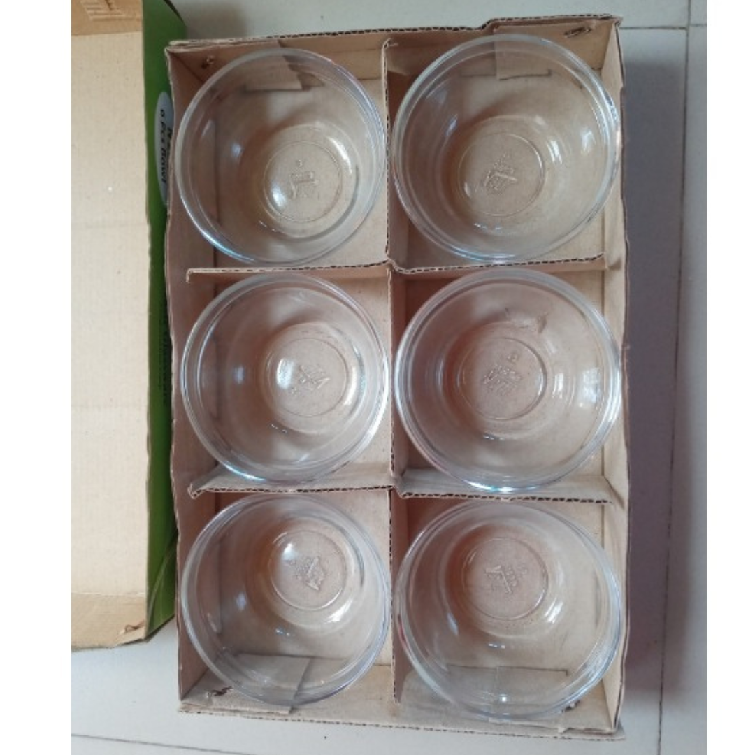 Glass Finni Set & Bati Set,Glass Bowl Set, Soup & Finni Bati, Serve Snacks And Desserts In A Stylish Glass Set (Nasir N20B) Gift Set, Crystal Clear GlassWare Finni Set, Serve Your Meals With Elegance In This Glass Bowl Set  - Pack of 6 PIECE. 