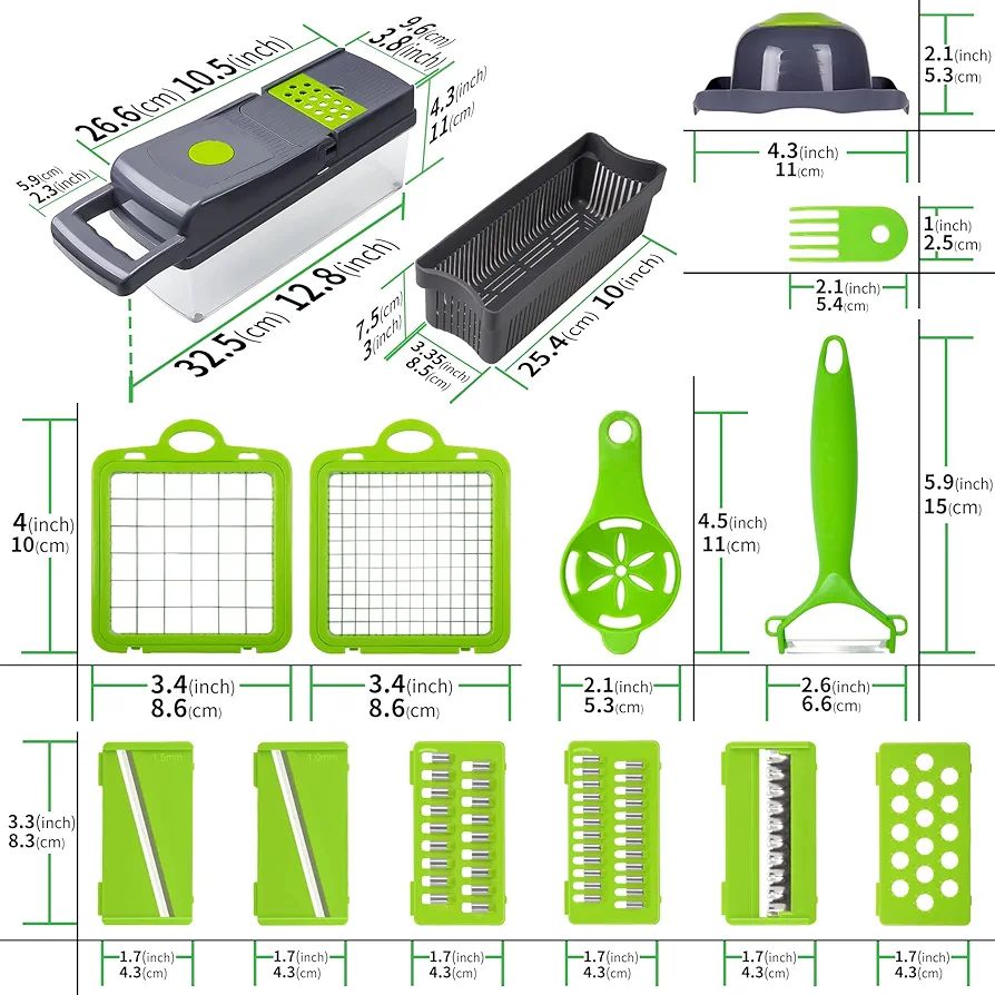 14 in 1 Vegetable Chopper  Multi-Function Kitchen Vegetables Cutter. 