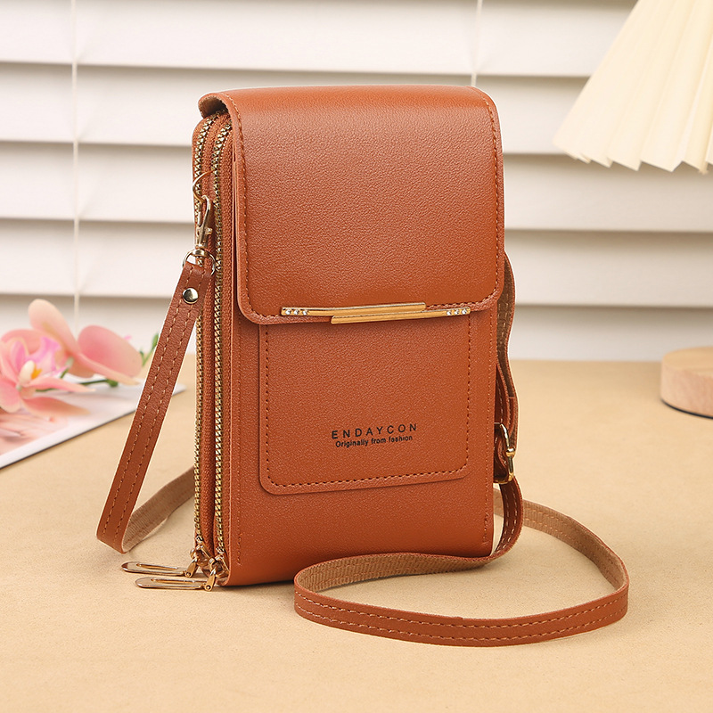 Crazy Bag Fashion Touch Screen Lock Cell Phone Bag Women’s Mobile Phone Card Holder Crossbody Shoulder Bag