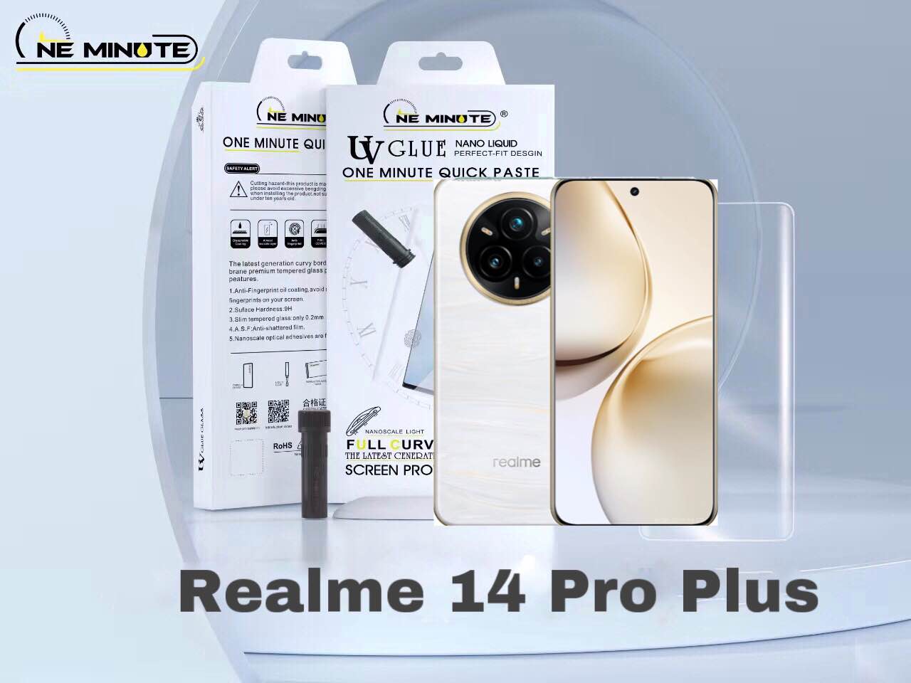 UV Glue Curved Tempered Glass Screen Protector For Realme 14 Pro plus Screen Guard Gorilla Glass Protector With Easy Installation Kit (Realme 14 Pro Plus). 