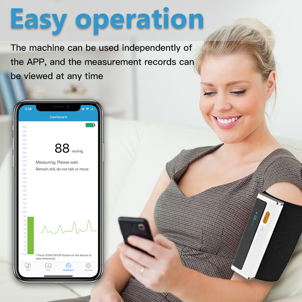 Armfit Plus Bluetooth Blood Pressure Monitor for Home use, Upper Arm Cuff, Accurate Digital BP Machine, Heart Health Monitor. 