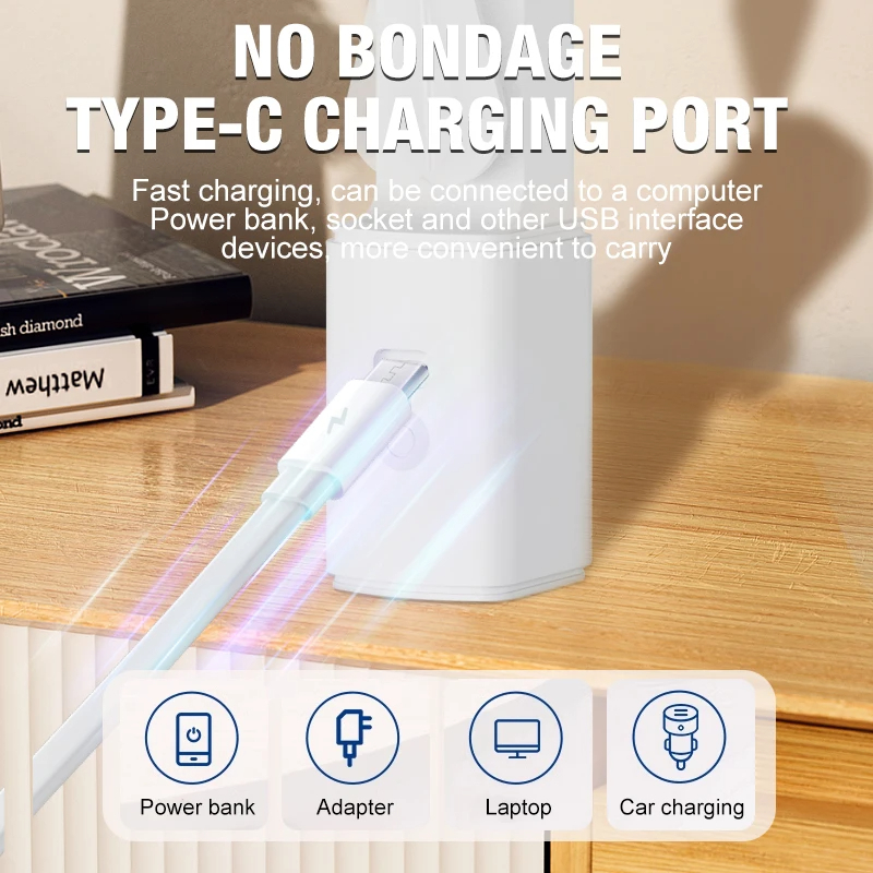 Rechargeable Pocket Fan with Torch – Foldable Wings, Flashlight & Powerful Breeze. 