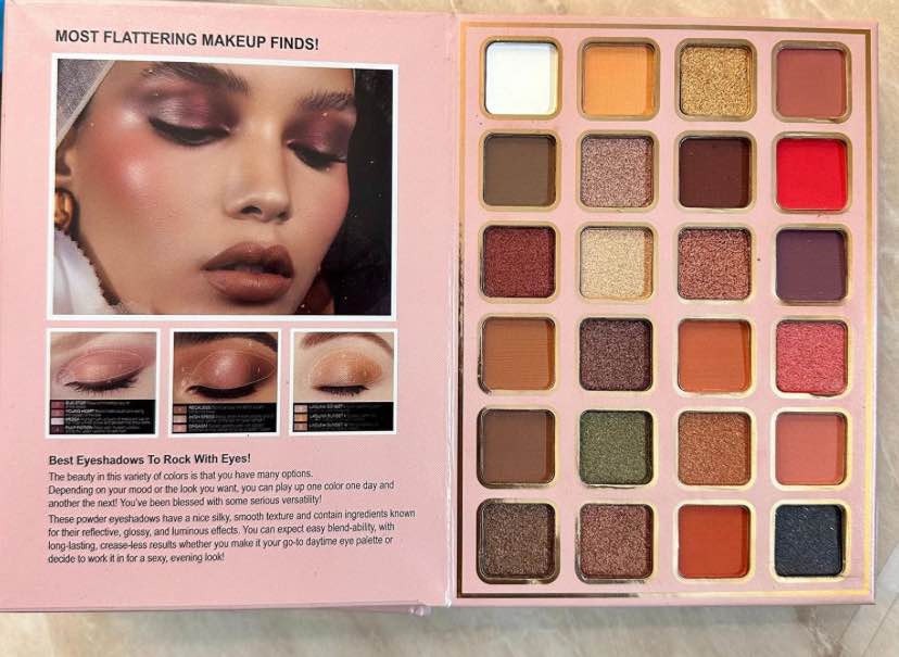 NYLI Professional IGOODCO 5-in-1 Makeup Book Kit: Comprehensive Palette with All-in-One Glitter & Matte Eyeshadows, Highlighter, Blush, Contour, Lip Colors, and Eyebrow Enhancers (Multicolor). 