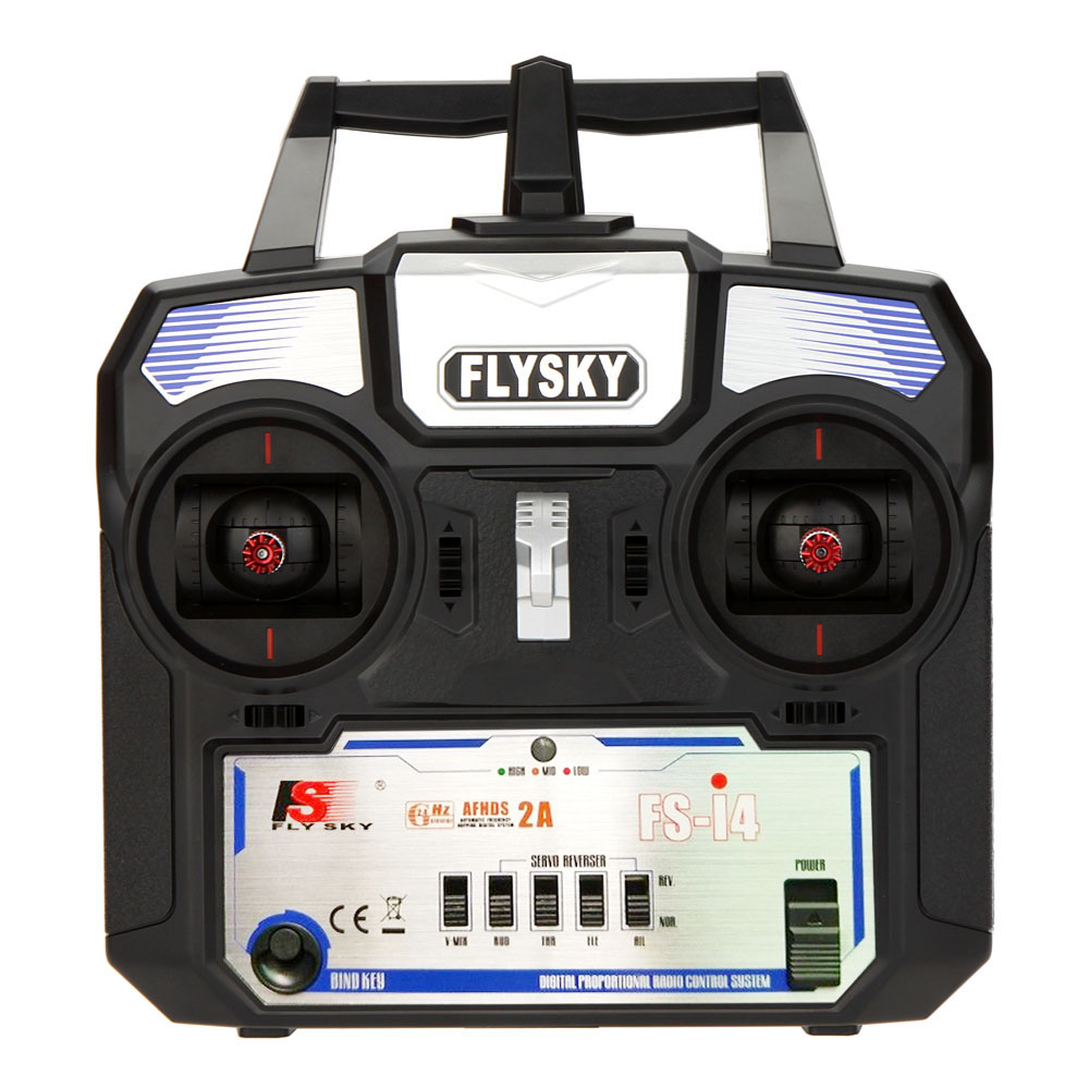 Flysky FS-i4 AFHDS 2A 2.4GHz 4CH Radio System Transmitter for RC Helicopter Glider with FS-A6 Receiver. 