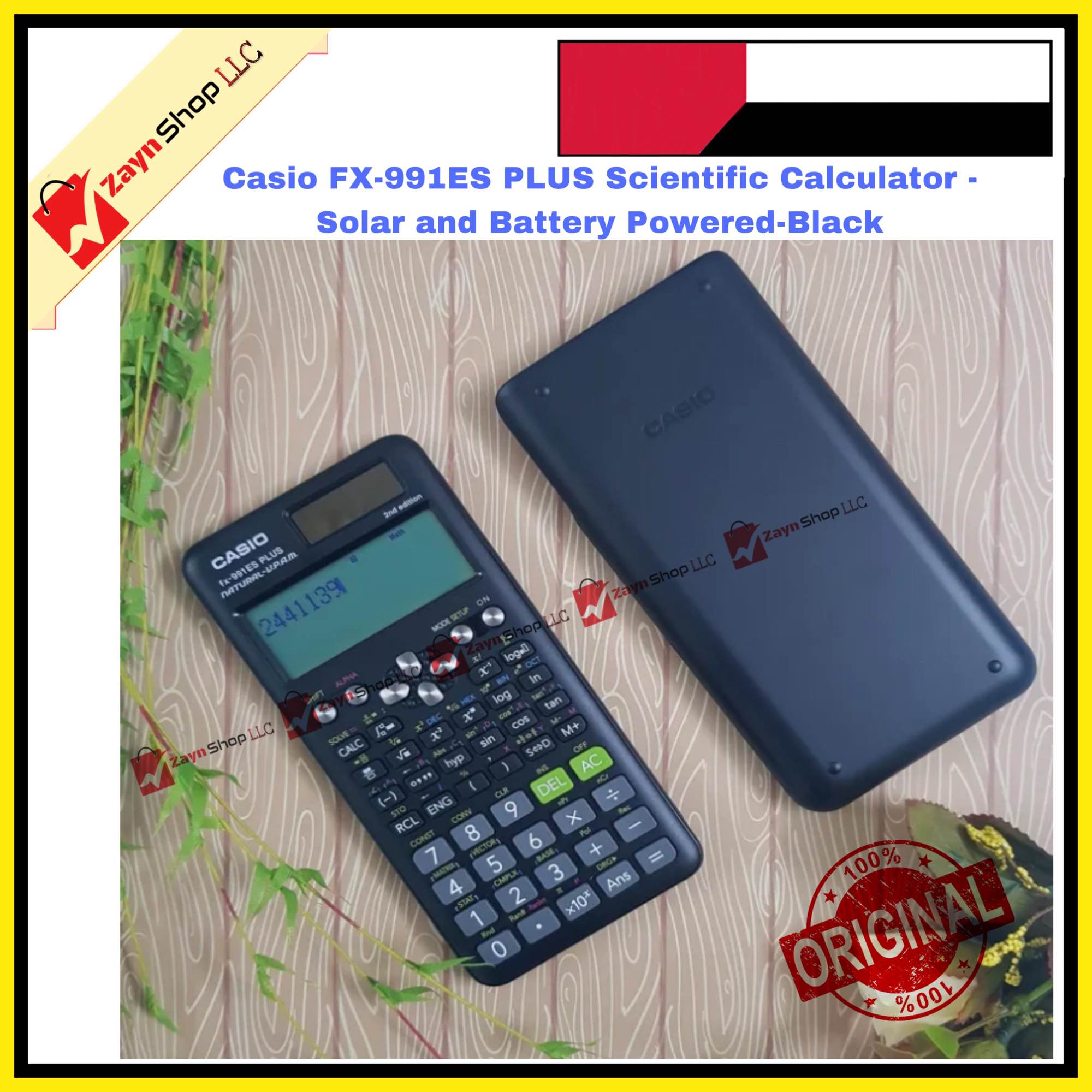 Casio FX-991ES PLUS- Scientific Calculator - Solar and Battery Powered-Black. 