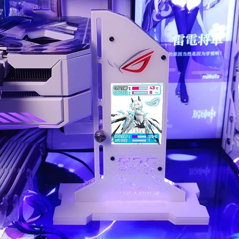 RGB Vertical GPU Bracket ROG MSI Aorus With 2.4 inch LED Display Graphics Card Support VGA Holder For MOD Gamer Cabinet. 