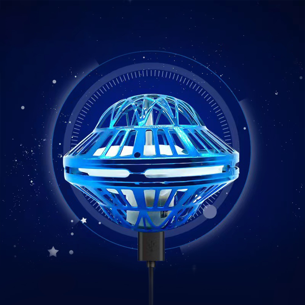 UFO Intelligent Sensing Flying Ball Hovering Saucer Floating Ball Black Technology Fingertip Gyroscope Children's Toy. 