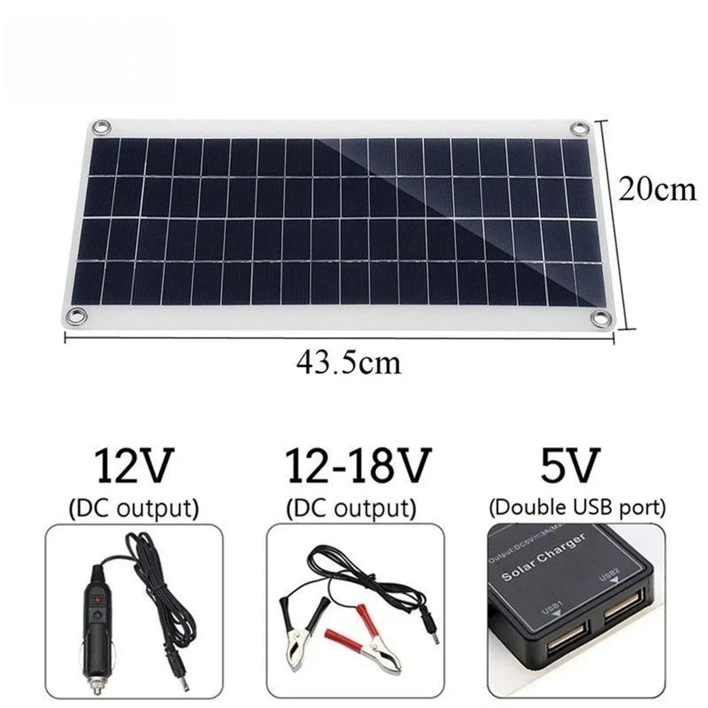 20W-1000W Solar Panel 12V Solar Cell 100A Controller Solar Panel for Phone RV Car MP3 PAD Charger Outdoor Battery Supply Camping. 