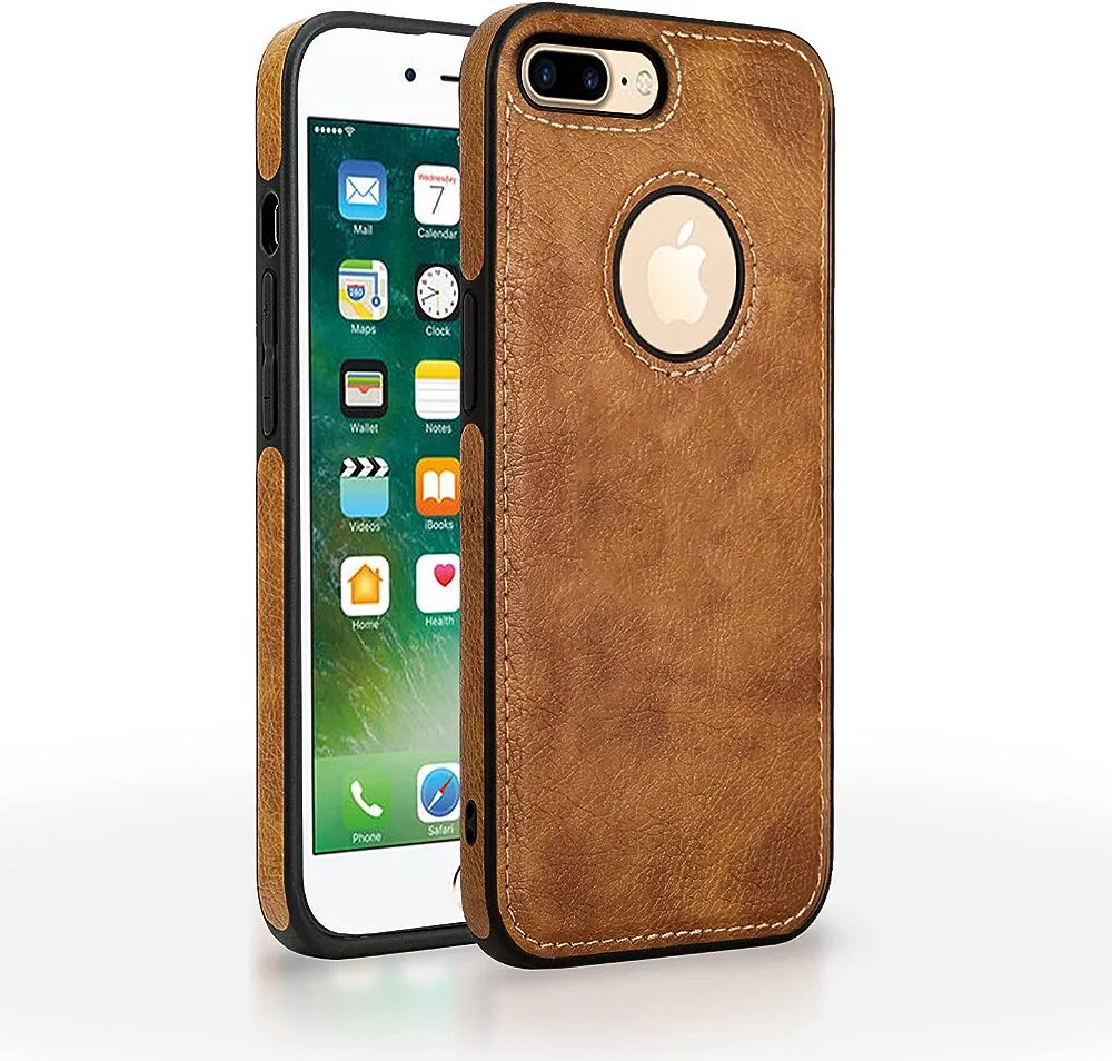 Pikkme iPhone 7 Plus / 8 Plus Back Cover | Flexible Pu Leather | Full Camera Protection | Raised Edges | Super Soft-Touch | Bumper Case for iPhone 7 Plus / 8 Plus (Brown)