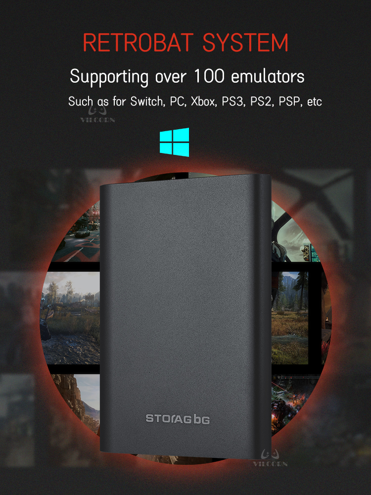 750GB Portable External Hard Drive Disk Build in 50000 Games for PS3 PSP Switch Plug and Play Retro Video Game Console. 