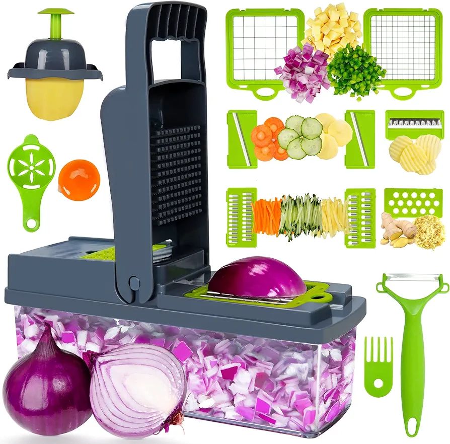 14 in 1 Vegetable Chopper  Multi-Function Kitchen Vegetables Cutter. 
