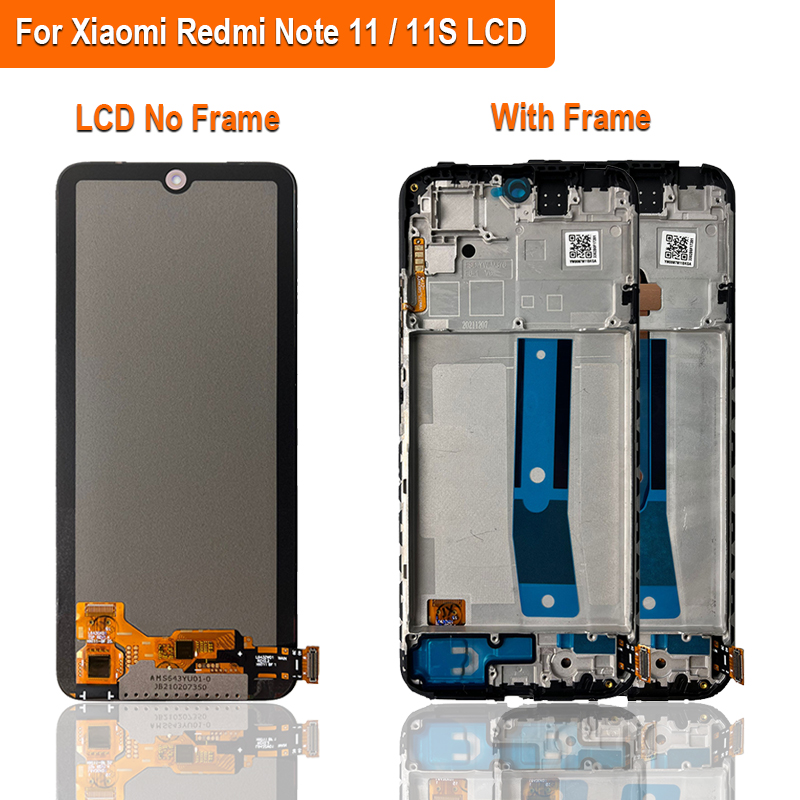 Super AMOLED LCD For Xiaomi Redmi Note 11 LCD 2201117TG LCD Display Touch Screen Digitizer Assembly For Redmi Note 11S LCD. 