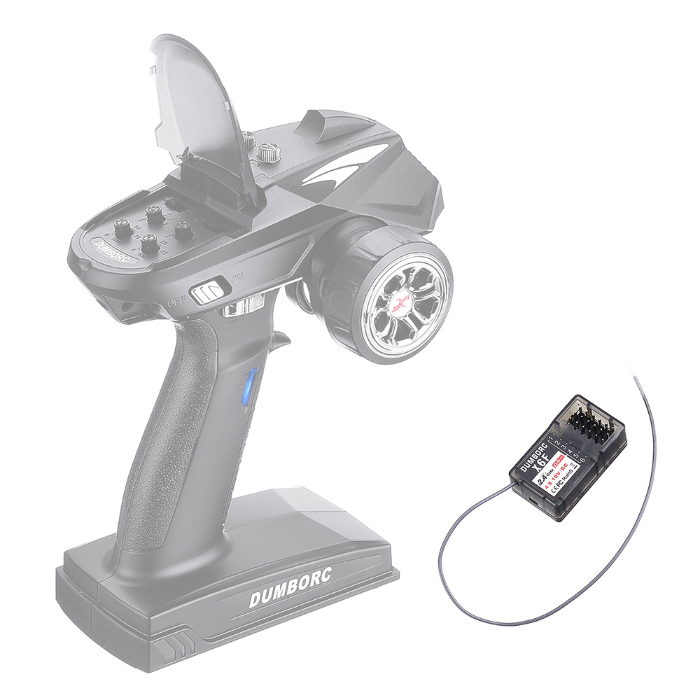 DumboRC X6 X4 X5 2.4G 6CH Transmitter W/ X6FG Gyro X6F Receiver LED Light Set for 1/10 1/8 Crawler Axial SCX10 D90 RC Car Boat. 