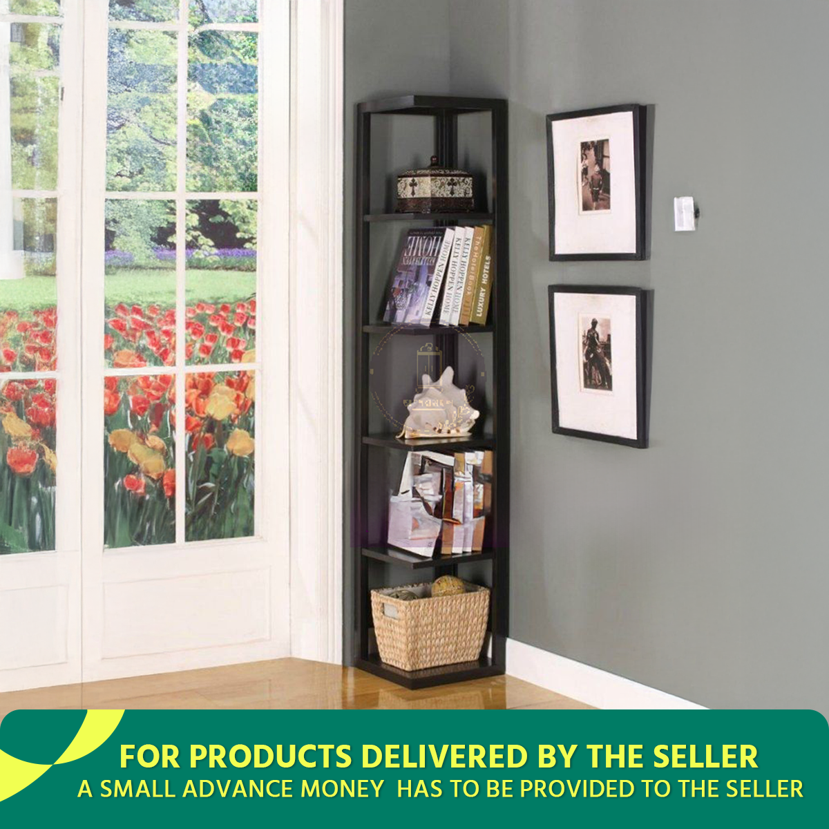 Andormahal Corner Shelf and Book shelf made of (MDF)-(5ft by 1ft by 1ft)