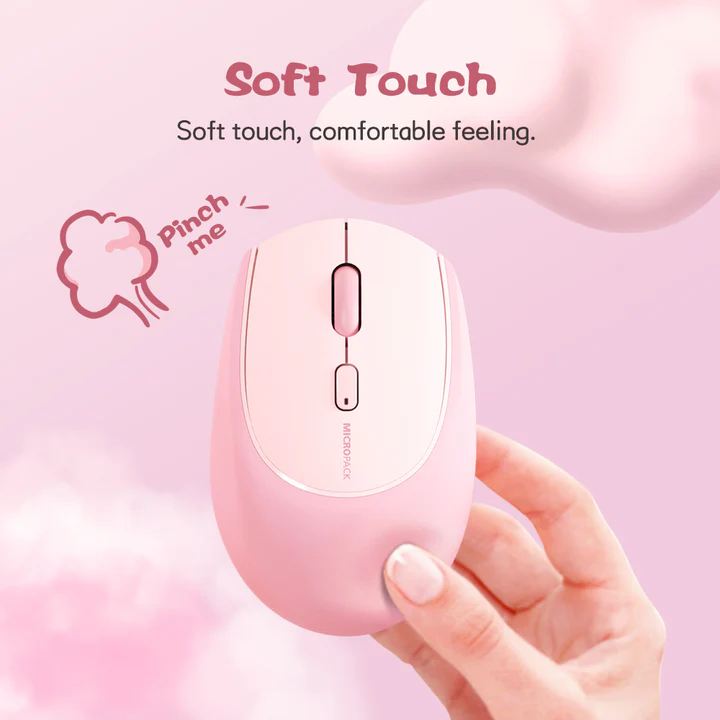 Micropack MS-201W 2.4G Bluetooth Dual Mode Soft Silicone Computer and Laptop Wireless Mouse. 