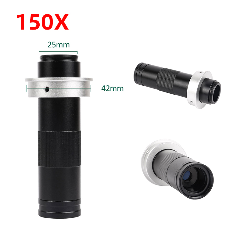 130X 180X Video Microscope Camera Objective lens 180 multiples Adjustable Zoom Lens Accessories C-MOUNT for HDMI VGA USB camera. 