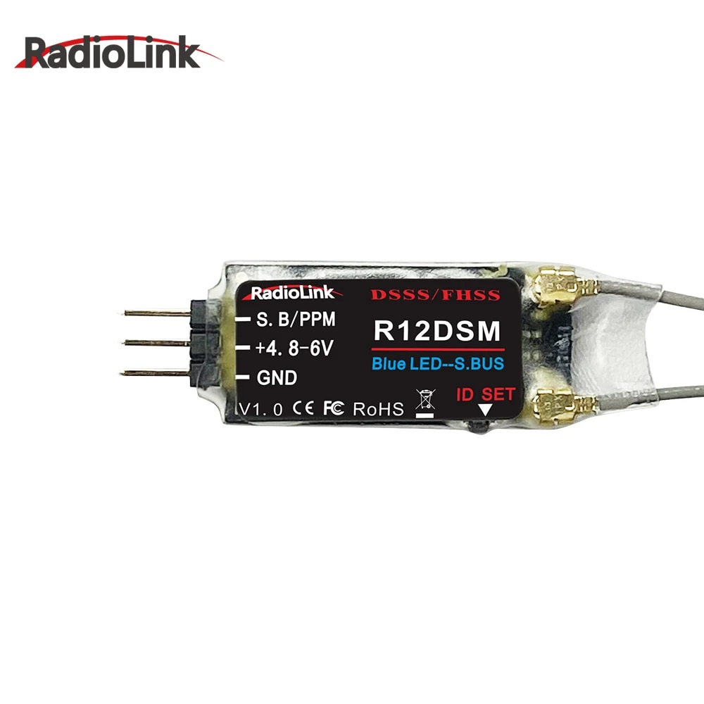 Original Radiolink R12DSM R12DS R9DS R6DSM R6DS RC Receiver 2.4GHZ Work with Transmitter AT9/AT9S/AT9S Pro/AT10/AT10 II Airplane. 