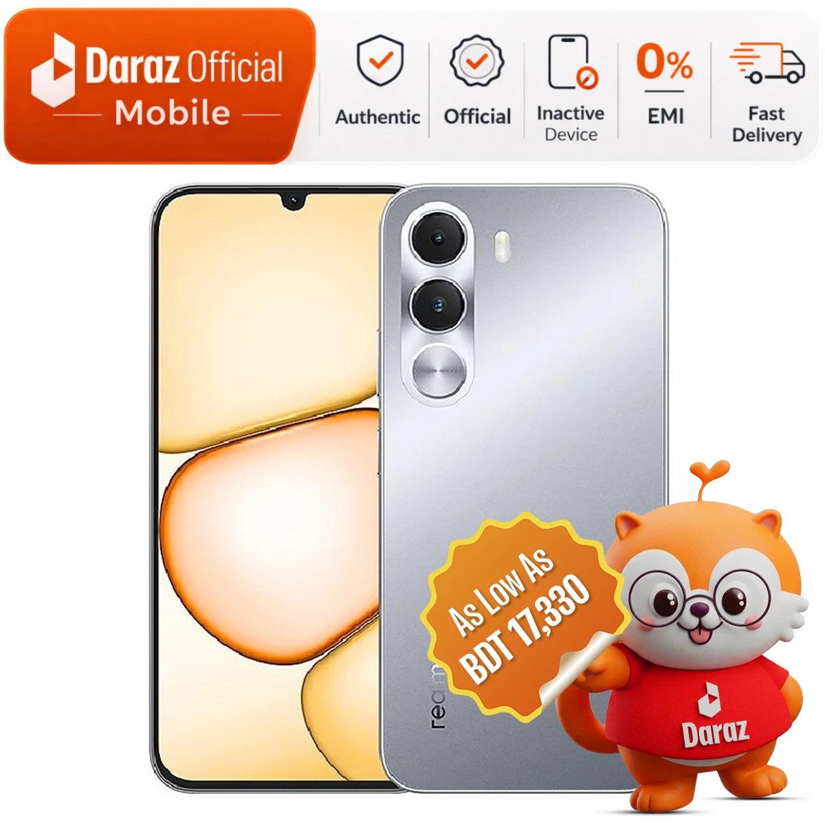 Realme C100i 4/128GB Smartphone – 7000mAh Battery, HD+ Display – Official Warranty