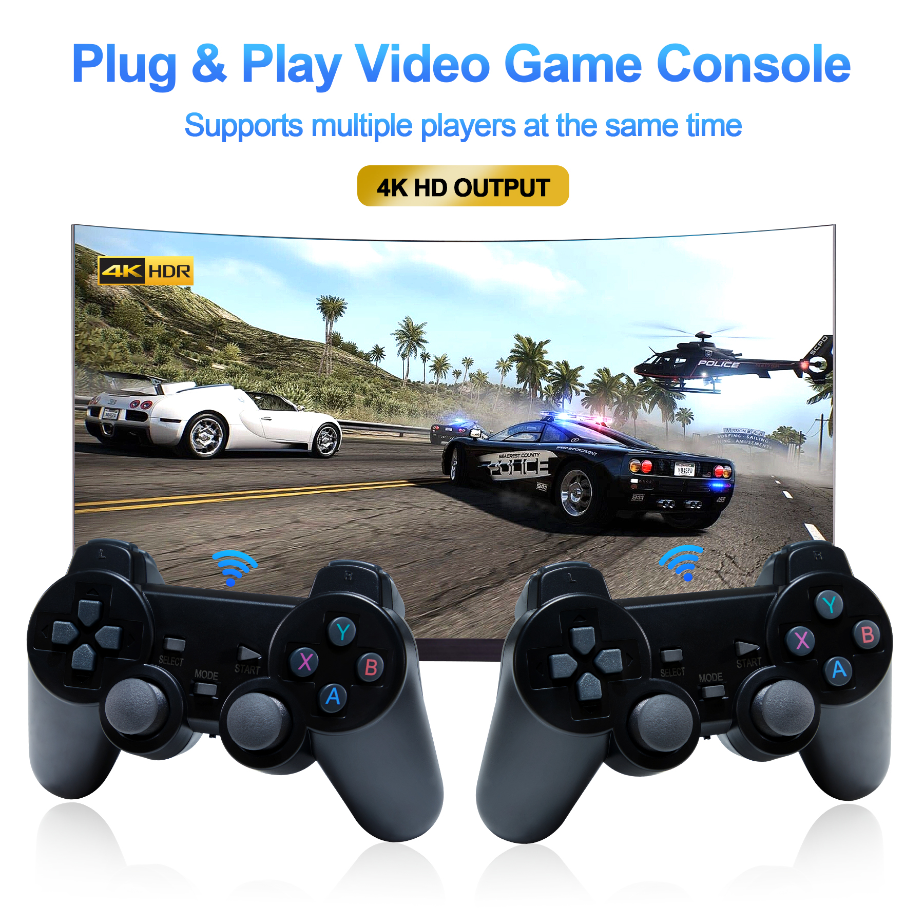 GD10 Game Stick 4K Retro Video Game Console HD Output Emuelec 4.3 System 2.4G Wireless Controllers 3D PSP PS1 GBA Birthday Gift. 