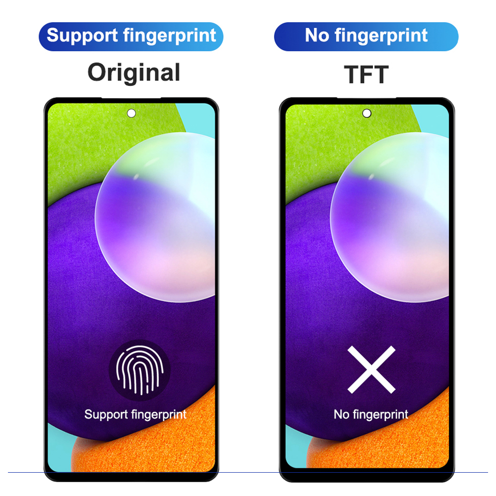 6.5" A52 4G Display Screen for Samsung Galaxy A52 A525 A525F A525M LCD Display Digital Touch Screen Assembly with Frame Assembly. 