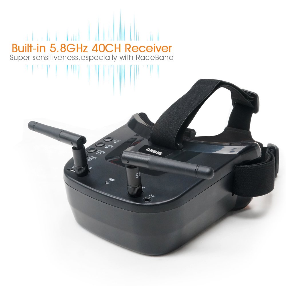 FPV Goggles 5.8G 40CH 3 inch Double Antennas FPV Receiver Goggles for FPV Racing Quadcopter Drones & Accessories (VR009). 