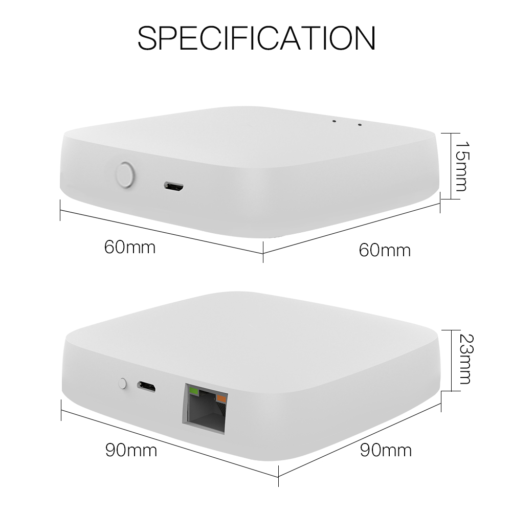 MOES Tuya ZigBee Wireless Gateway Hub Wired Multi-mode Bridge Bluetooth Remote Controller Mesh Smart Life APP Alexa Google Home. 